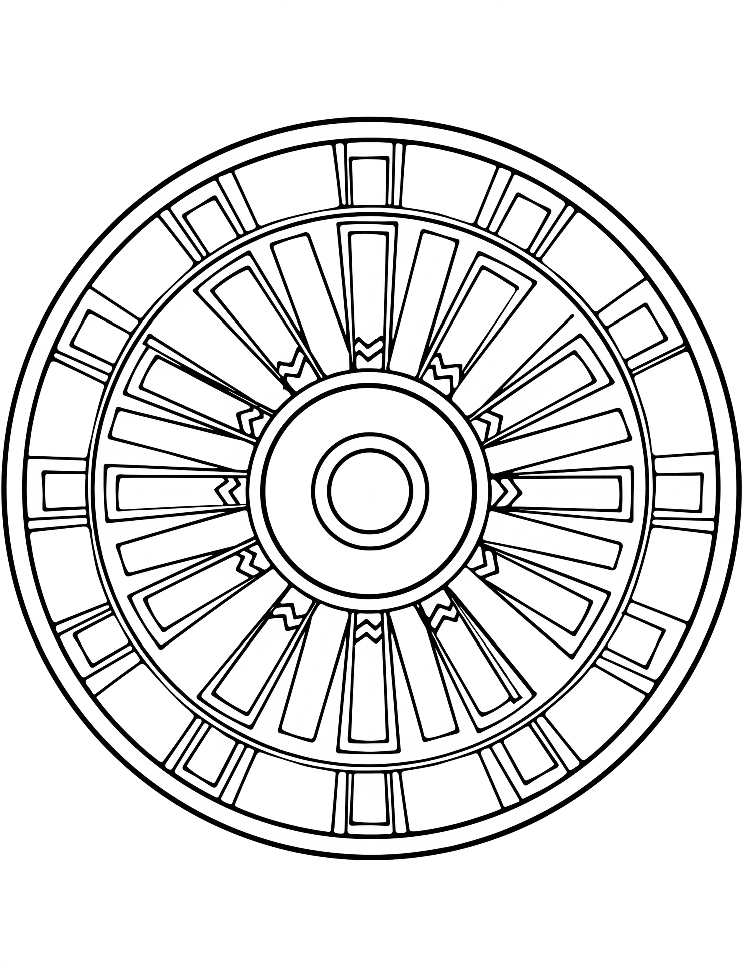Rosace Géométrique Art Déco, Coloriage géométrique à imprimer gratuitement